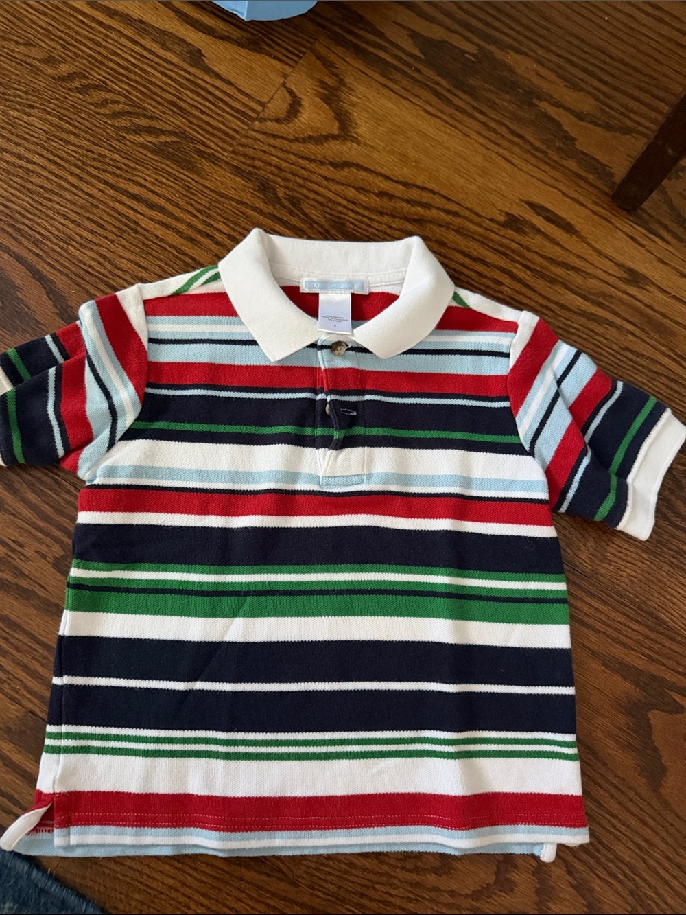 Striped Polo Shirt for Kids - Red, Navy, Green, White size 3 Janie and Jack